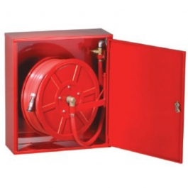 Hose reel drum with cabinet